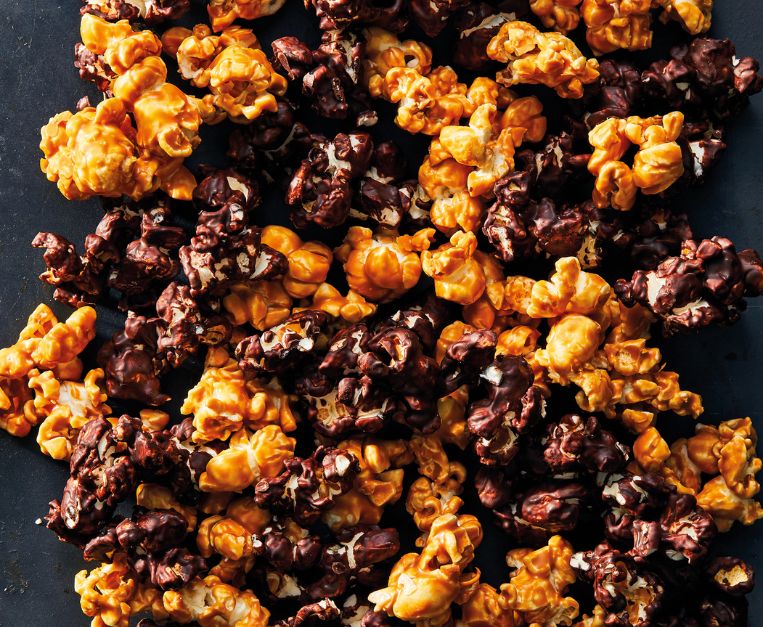 Popcorn al fondente e cioccolato caramellato