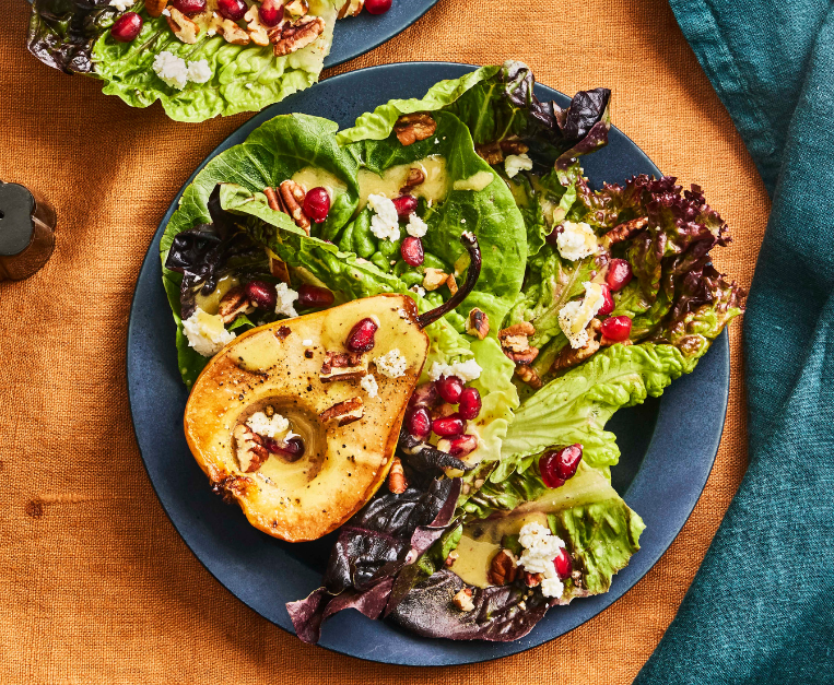insalata-con-pere-arrosto-burro-nocciola-e-formaggio-di-capra
