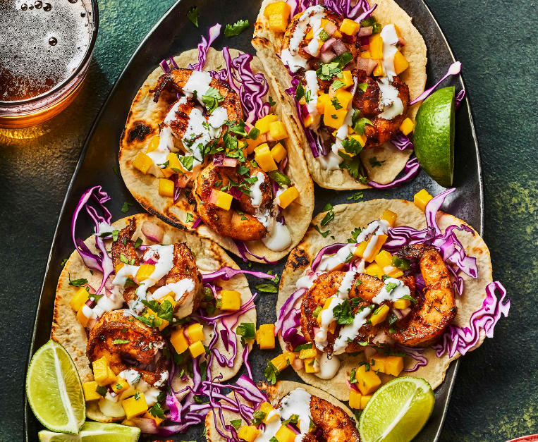 tacos-di-gamberi-speziati-con-salsa-di-mango