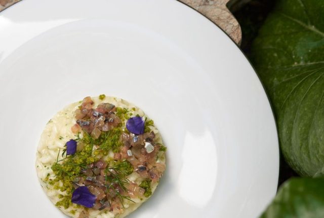 Risotto Carnaroli con alici, finocchietto e pistacchio di Bronte